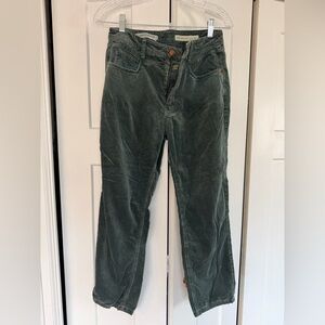 Pilcro Sage Green Corduroy Pants, 28